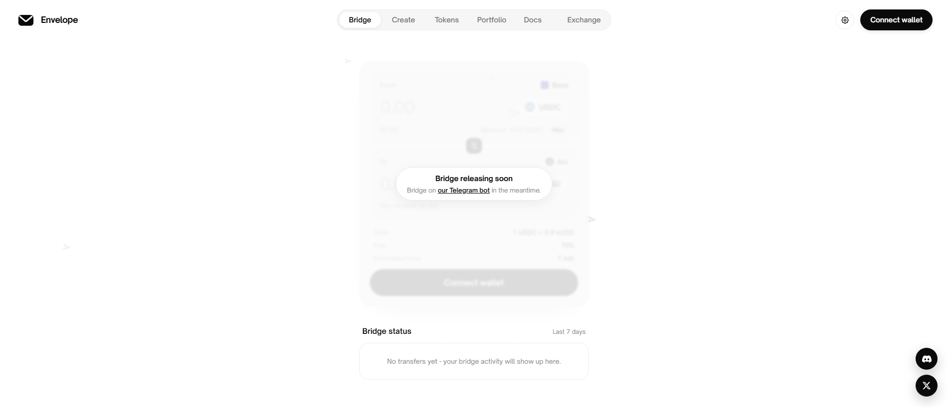 Screenshot of envelope.trade