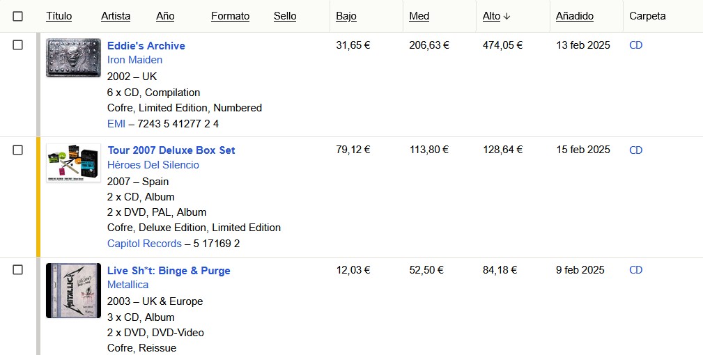Tus tres discos más cotizados , según Discogs. - Página 2