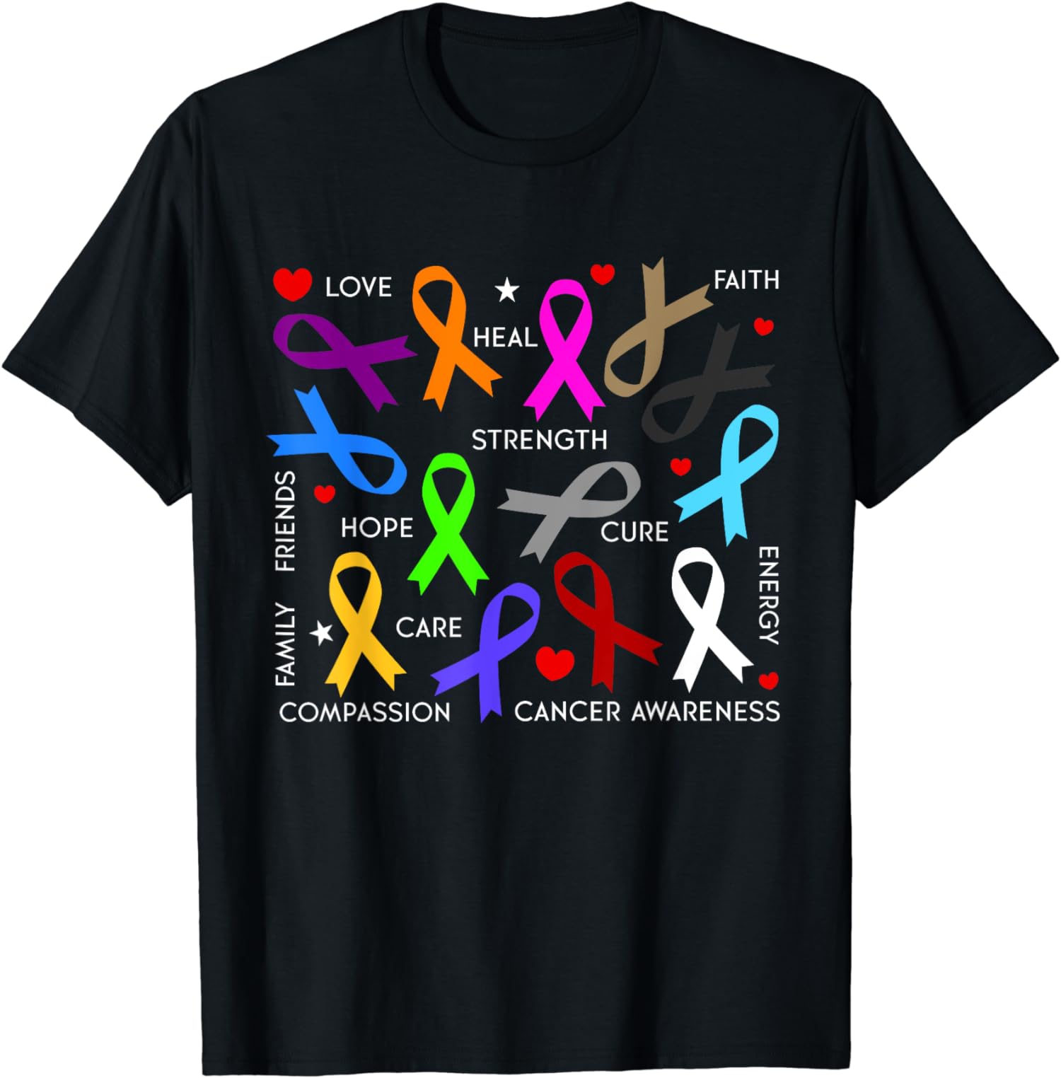 Cancer Awareness Fight Cancer Ribbons Design Unisex T-Shirt