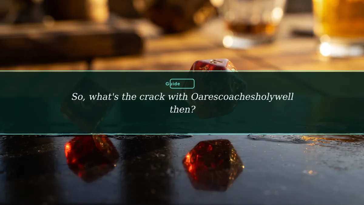So, what's the crack with Oarescoachesholywell then?