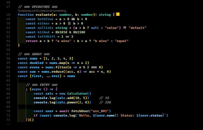 Operators & Arrays