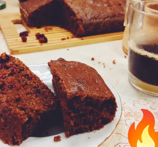 Постер Шоколадный манный пирог с брусникой