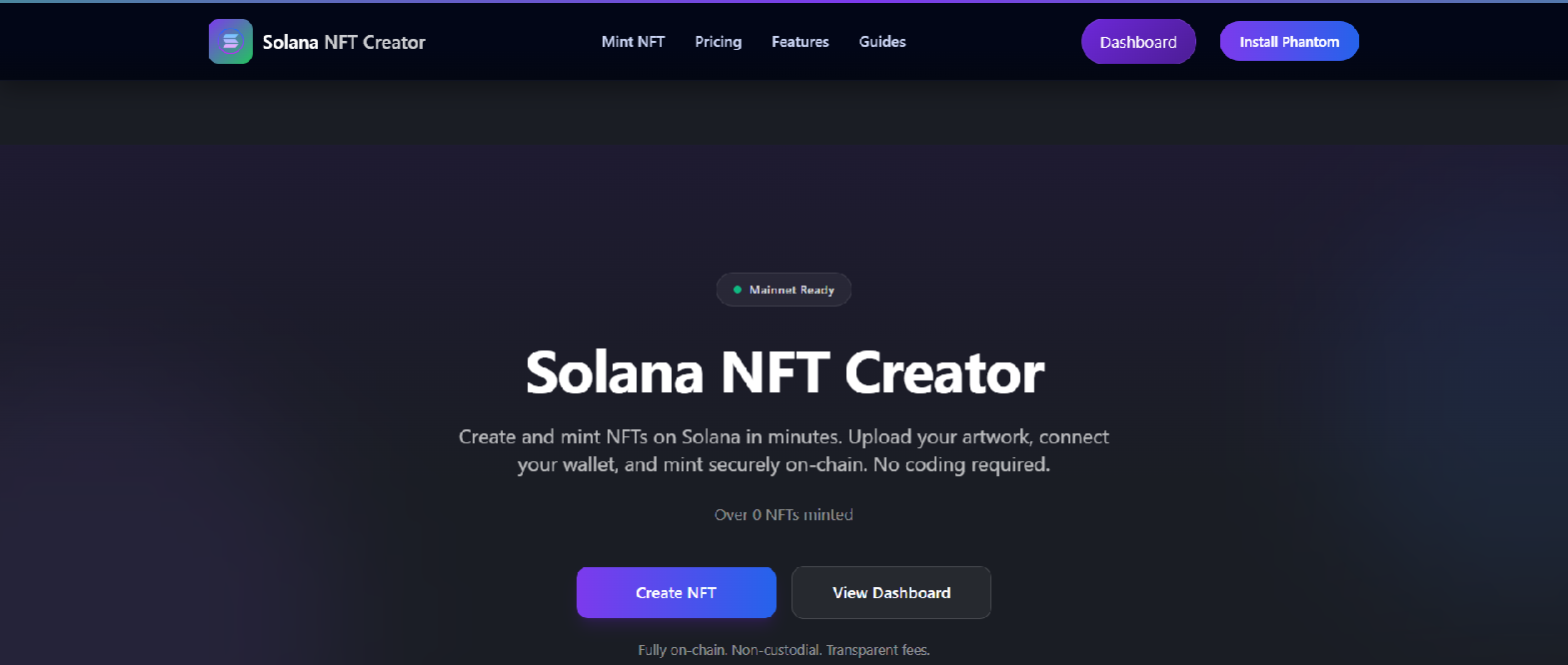 Stored capture of solana-nft-creator.com