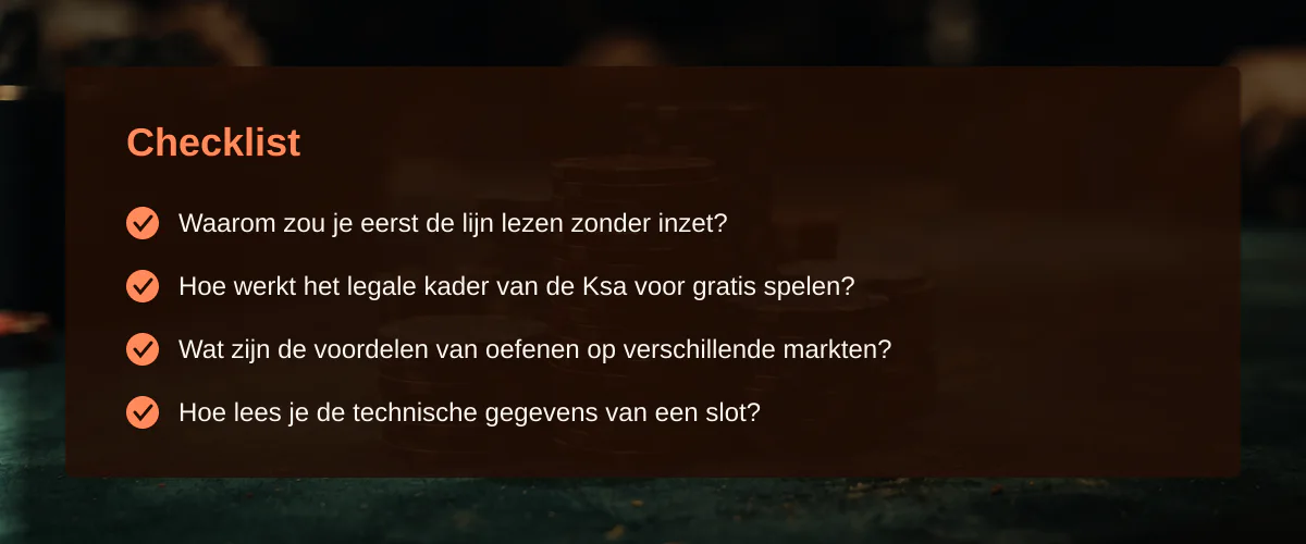 Gratis spelen op gokkasten in het Nederlandse speelveld — Checklist