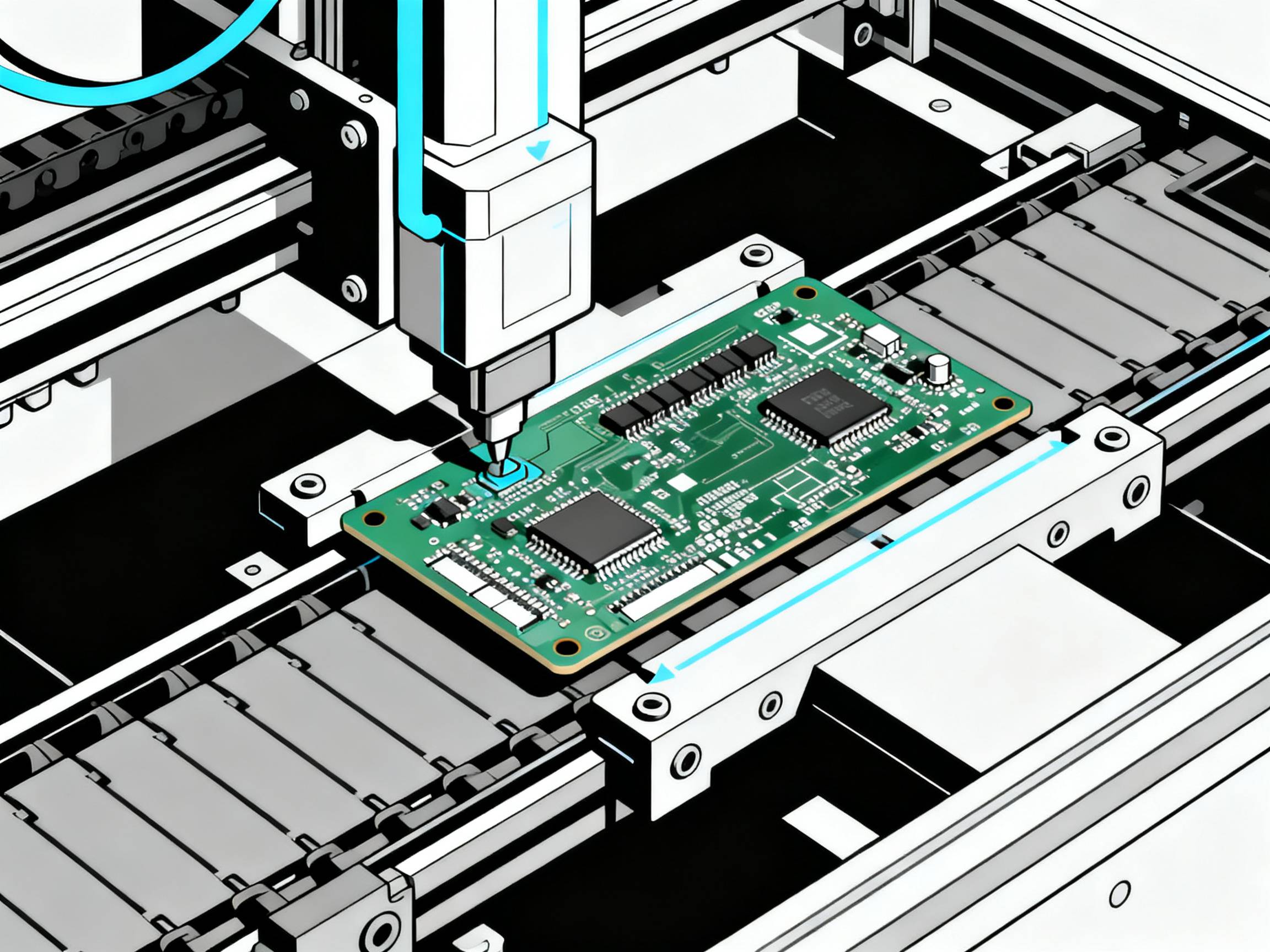 Precise conveyor system for SMT production.