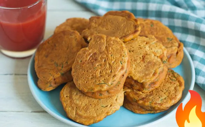 Постер Закусочные оладьи на томатном соке, с зеленью (без яиц)