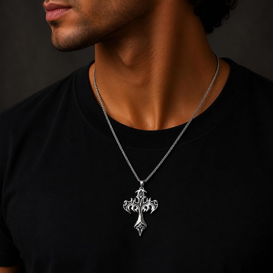 Chrome fire heart chain - photo 2