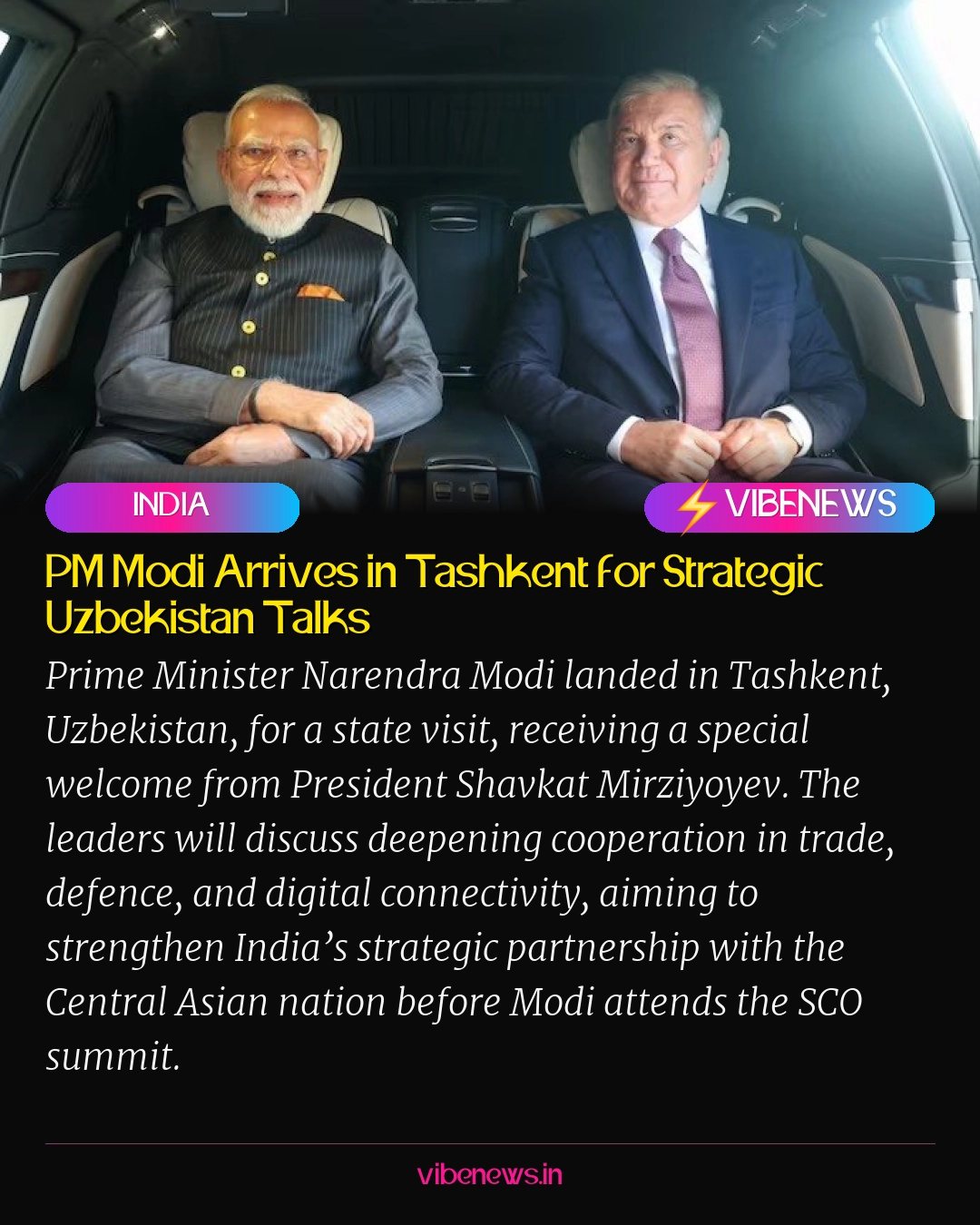 PM Modi Arrives in Tashkent for Strategic Uzbekistan Talks