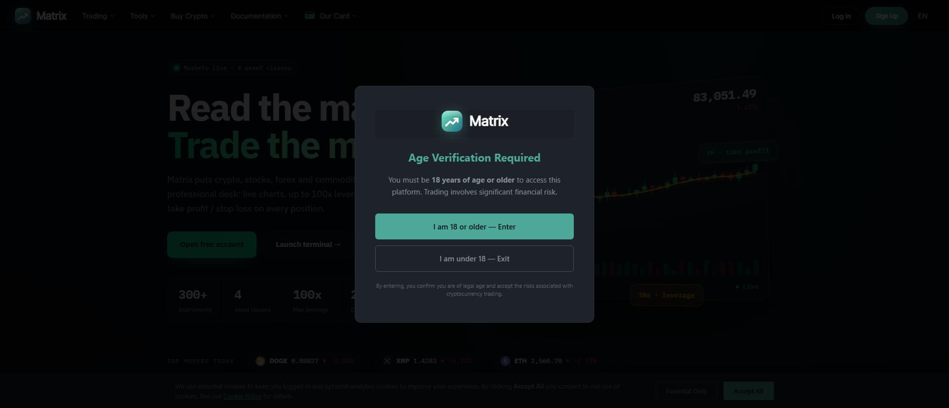 Stored capture of demo-matrix.com