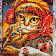 Алмазна мозаїка BrushMe Сім'я котиків ©Маріанна Пащук (арт. DBS1037)