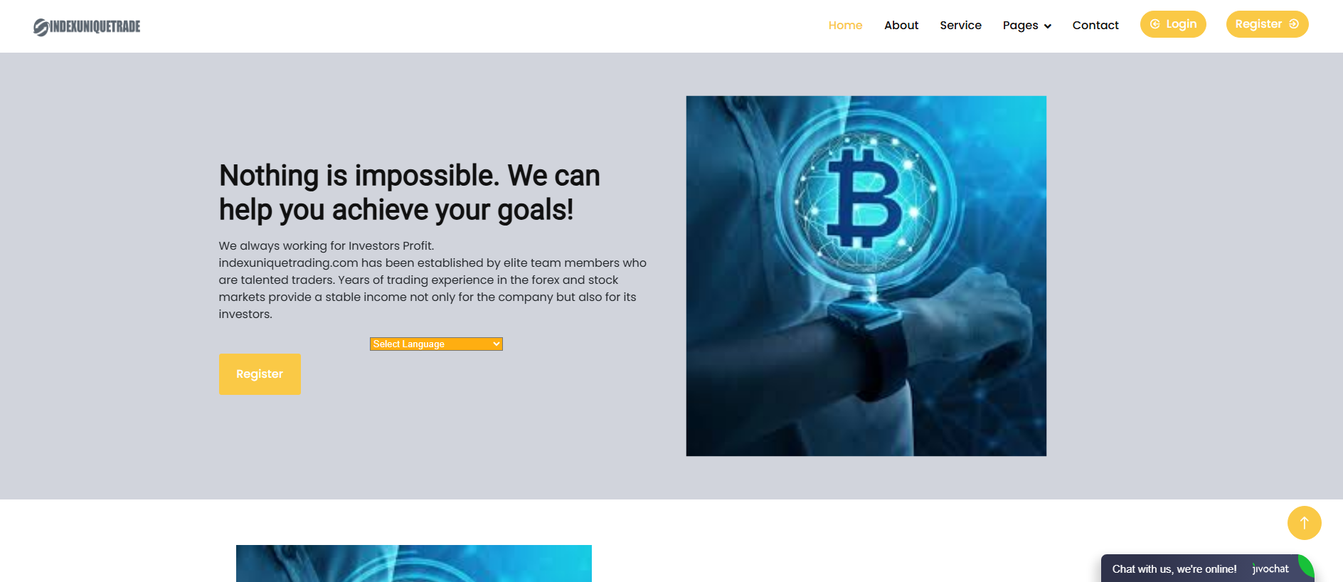 Stored capture of indexuniquetrading.com
