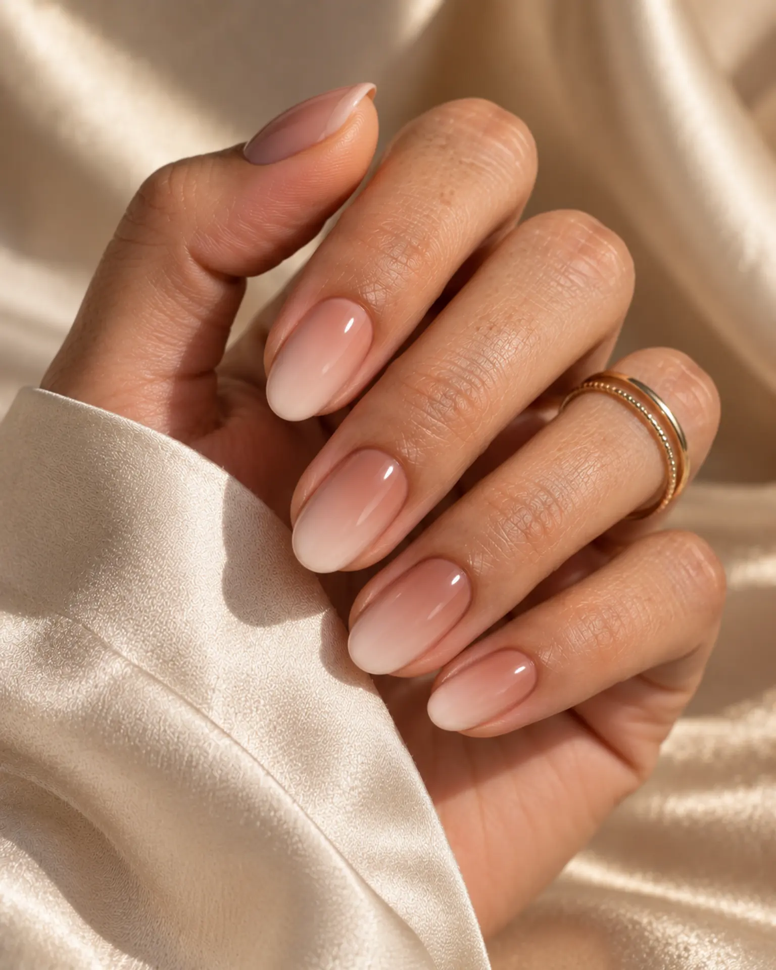 Nude Tonal Ombré manicure inspiration for nude nail ideas