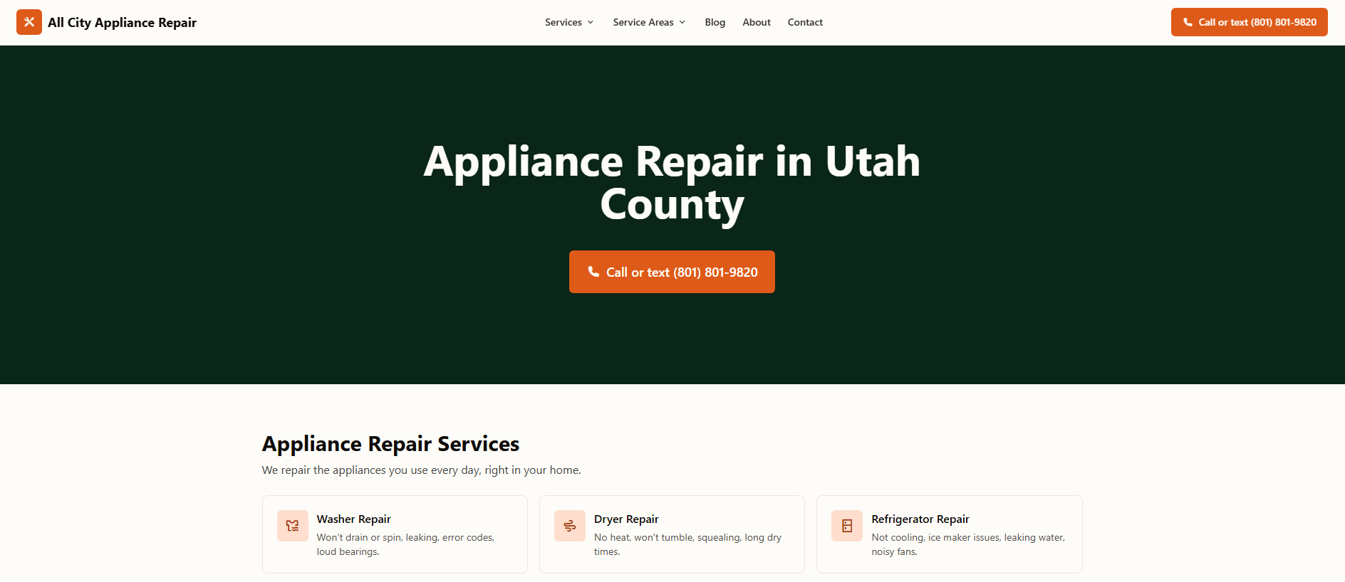 Stored capture of allcityapplianceslc.com