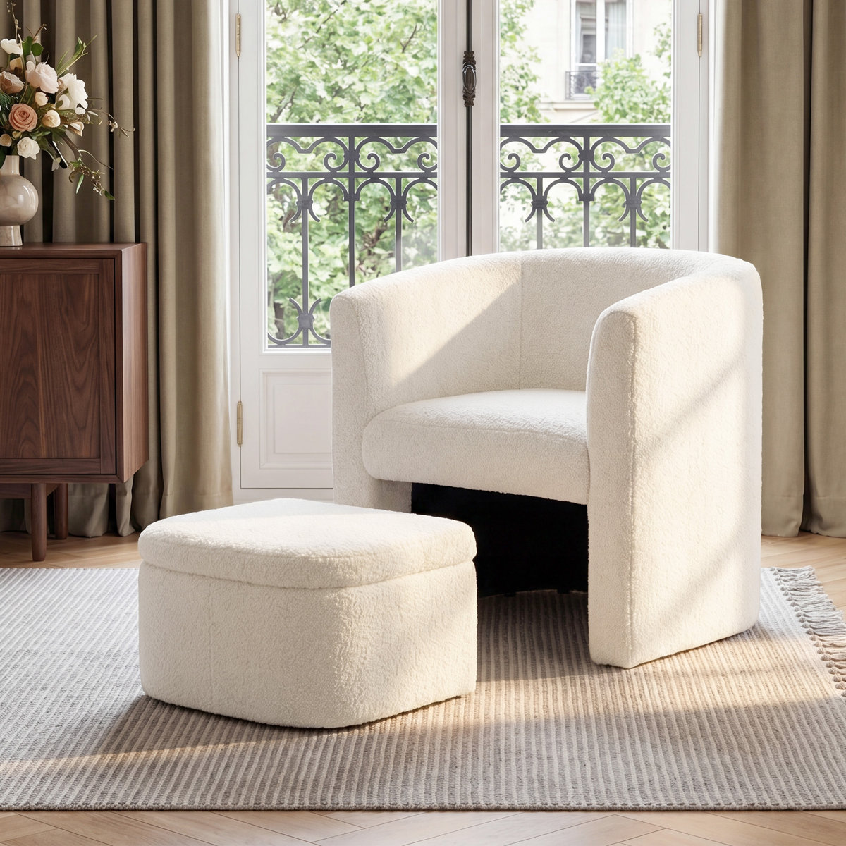 Luna Accent Chair with Ottoman