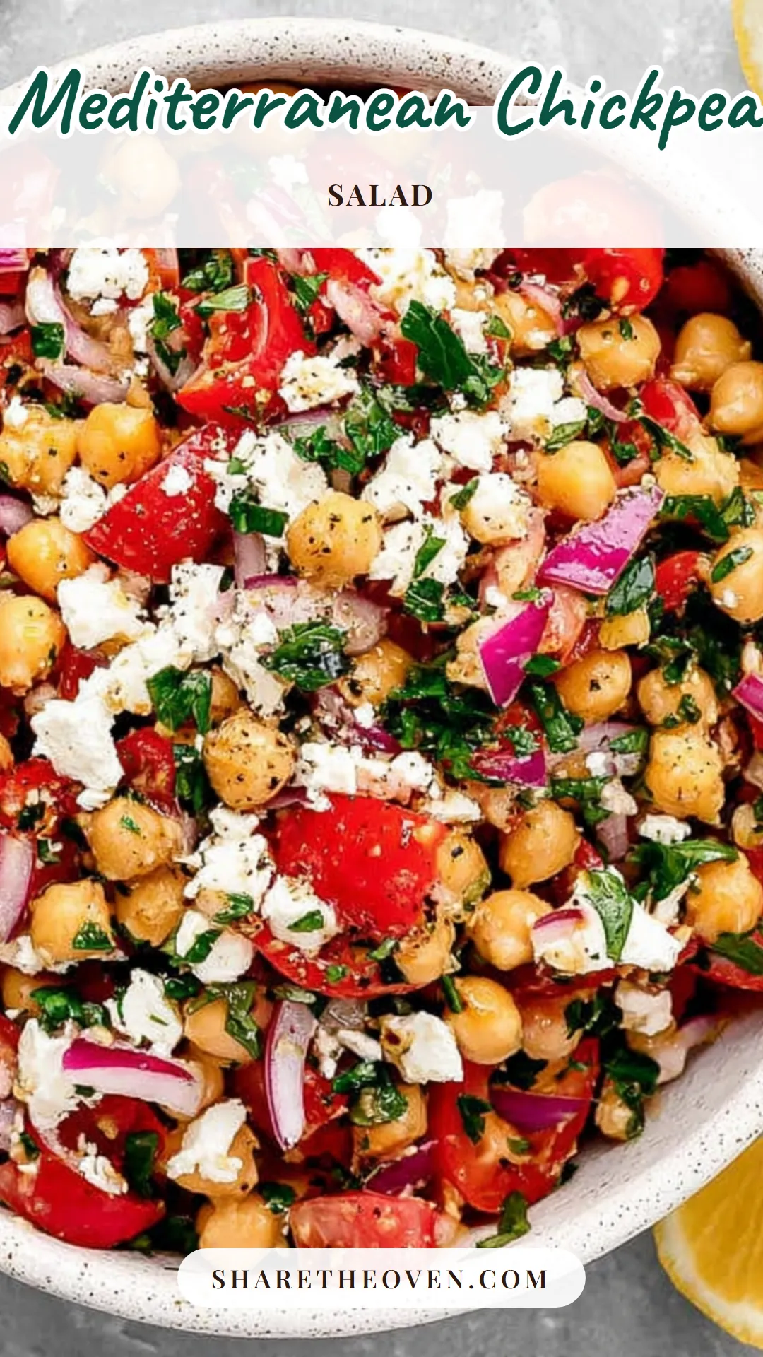 This fresh and zesty Mediterranean chickpea salad is the ideal dish for summer picnics or easy weeknight dinners. Bursting with flavor from ripe tomatoes, crisp cucumbers, and tangy feta cheese, this salad is both nutritious and satisfying. Packed with protein and fiber from chickpeas, it's a great choice for meal prep or a light side. Easy homemade and ready in just 15 minutes, this salad will quickly become a favorite. Click for the full recipe.
