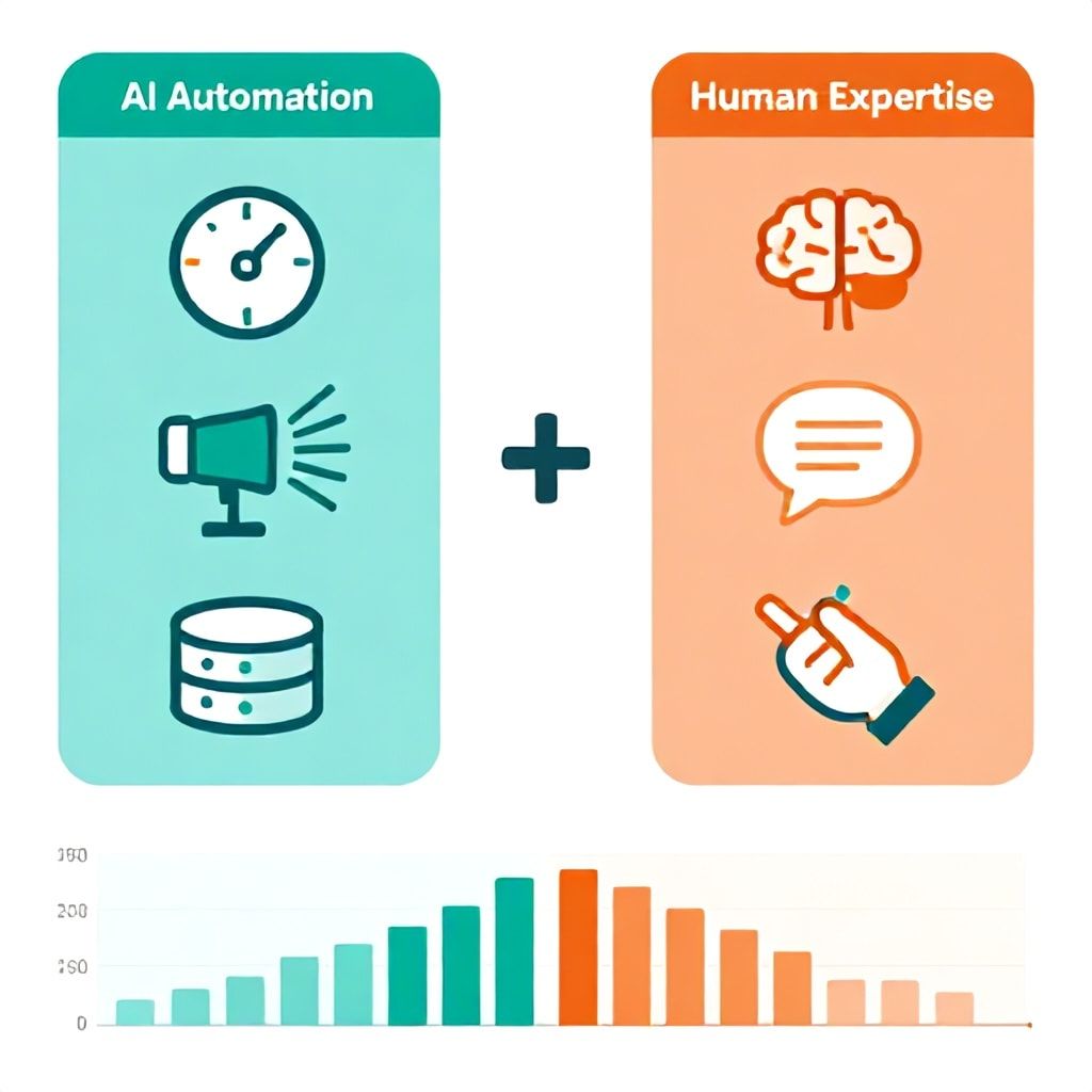 Visual comparison of AI Automation vs Human Expertise roles in accessibility auditing