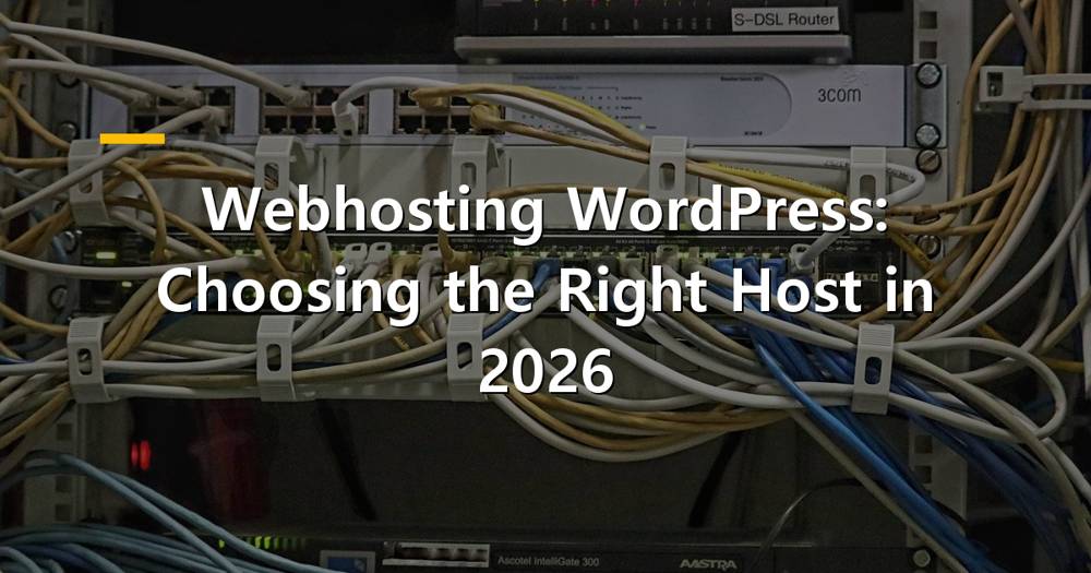 WordPress logo on a server rack representing webhosting wordpress