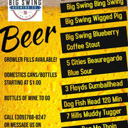 Beer Menu Big Swing Tapped Flyer