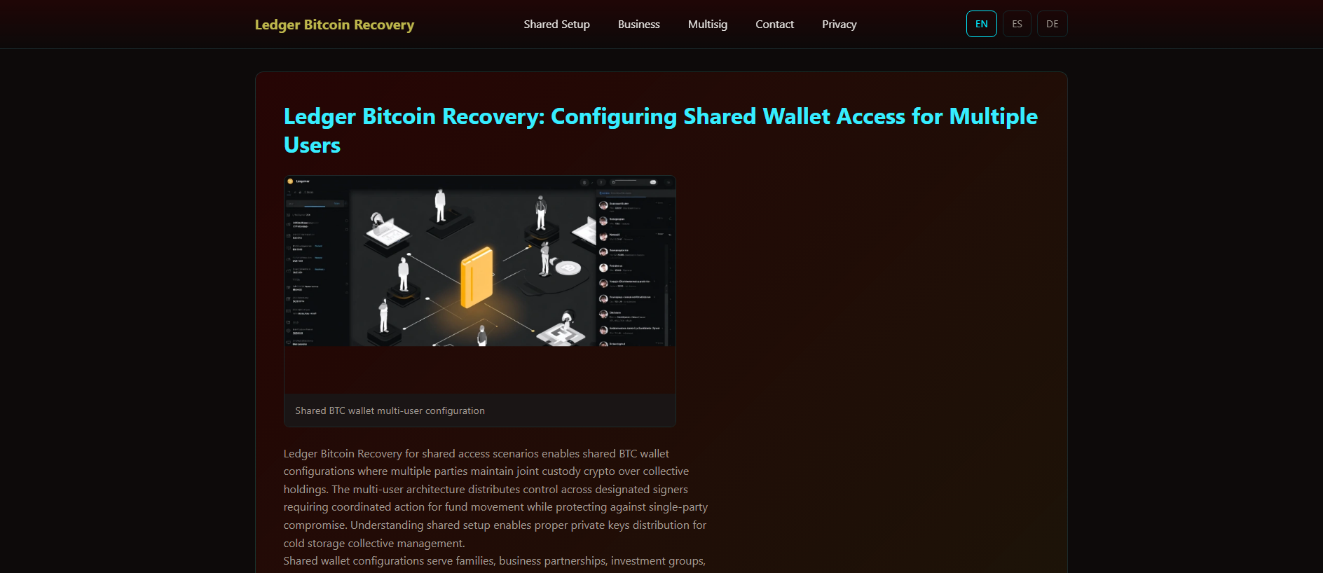 Forensic screenshot of [REDACTED]-bitcoin-recovery-wallet.com showing the phishing page layout