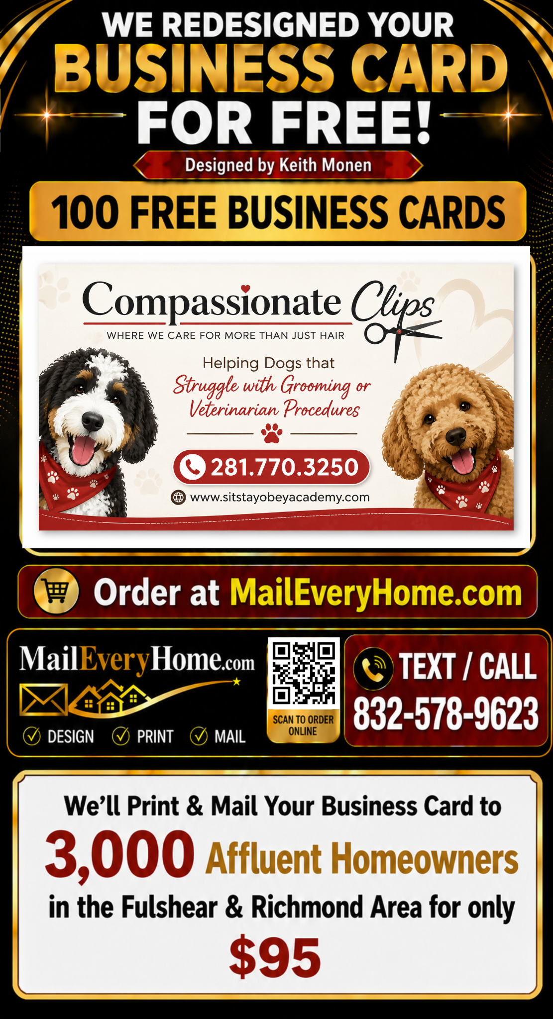 MailEveryHome business card template sample