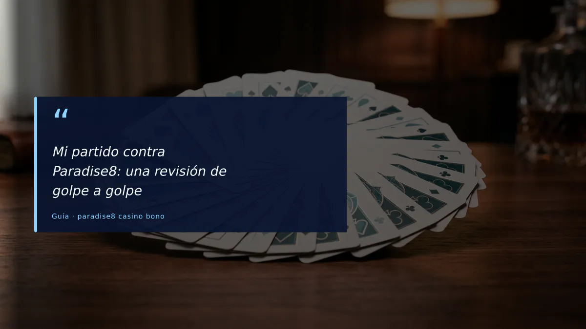 Mi partido contra Paradise8: una revisión de golpe a golpe