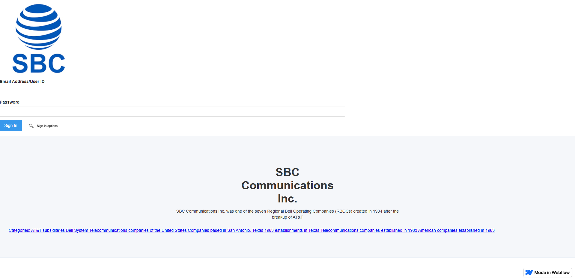 Stored capture of sbc-verifier-sign-in-fc701d.webflow.io
