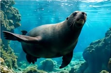 Zeehond onder water