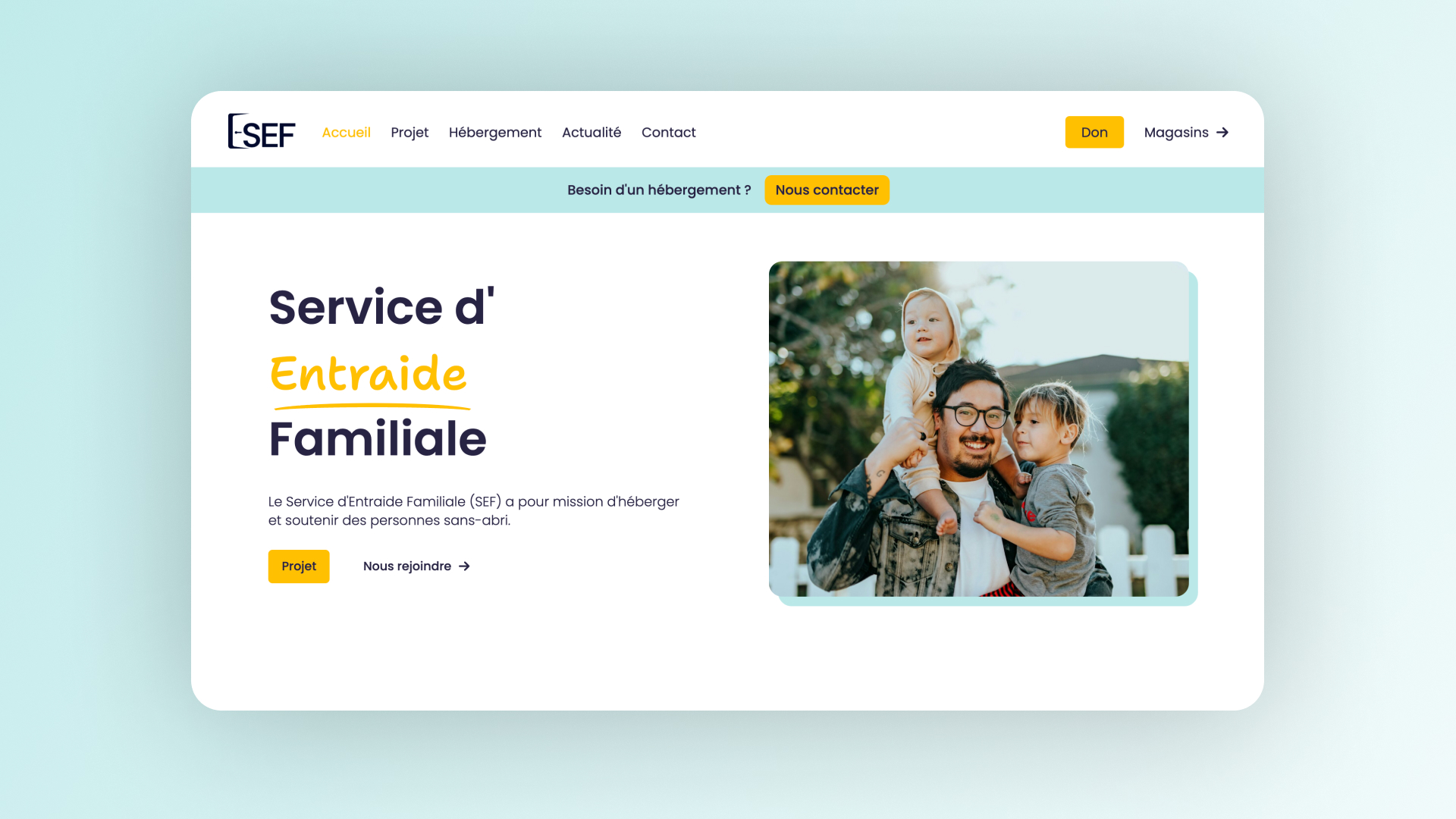 Mockup du site internet