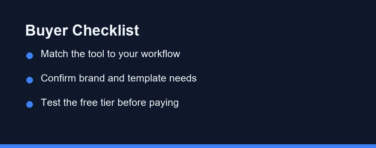 Buyer Checklist