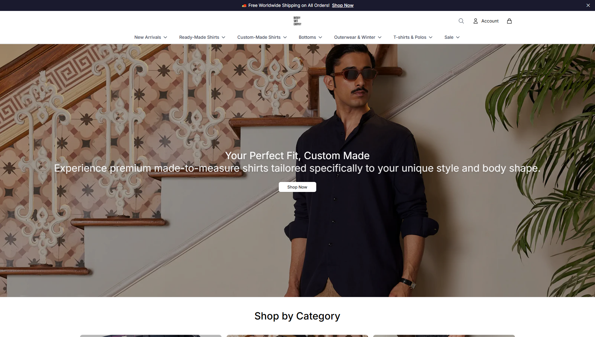 Stored capture of bombayshirtcompanywear.shop