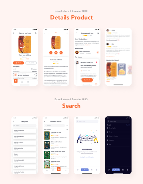 Lith - E-book store & E-reader App UI Kit