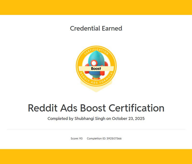 Reddit Ads Boost Certificate