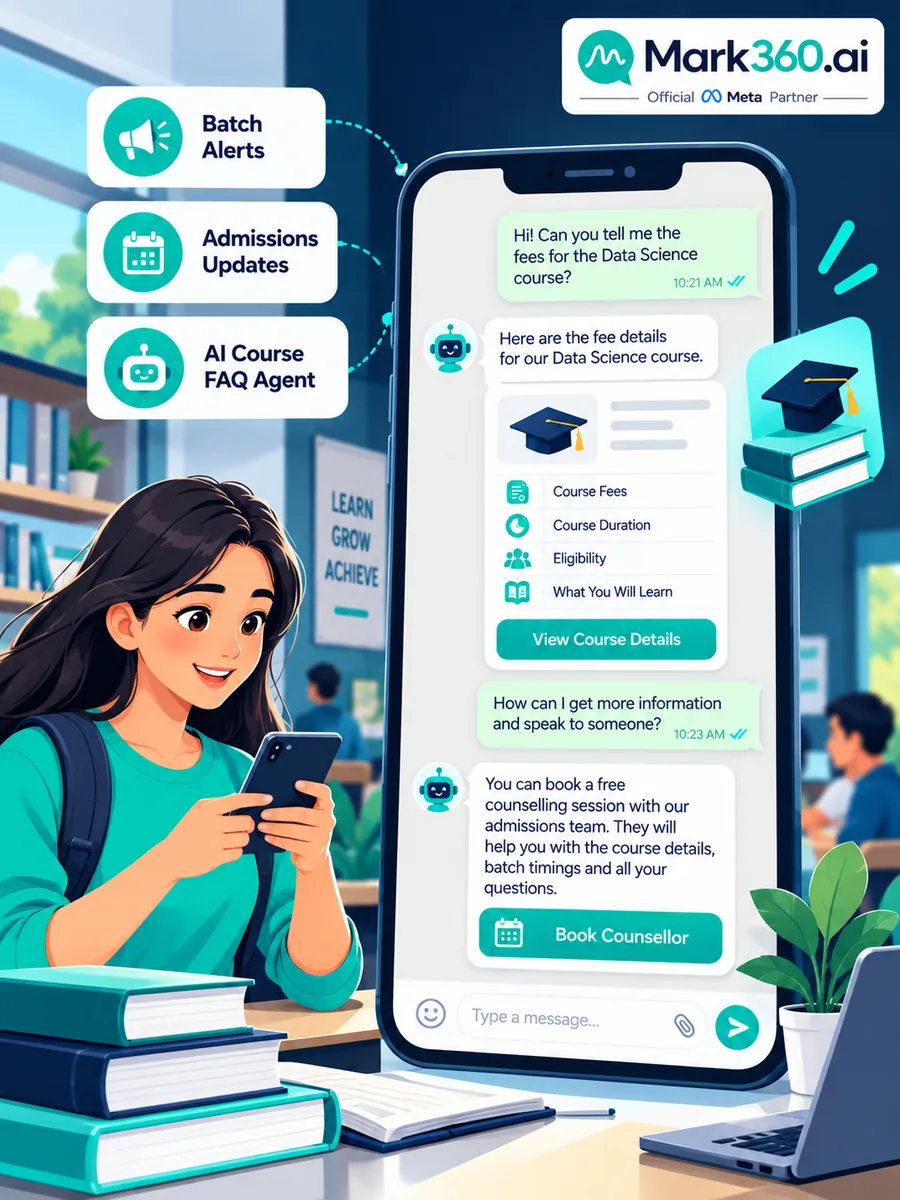 WhatsApp for Education & Coaching: Admissions Drip, Batch Broadcasts & Course Chatbots — sidebar