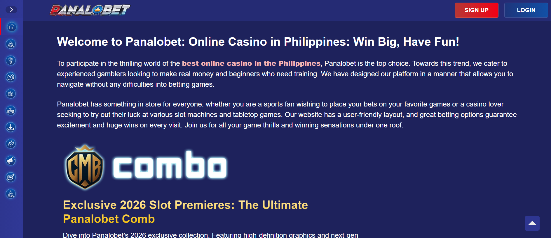 Forensic screenshot of panalobet.ph showing the phishing page layout