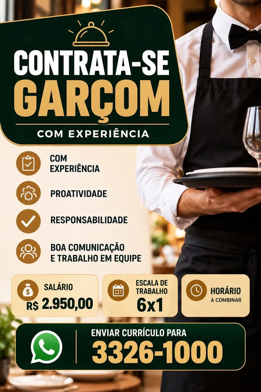 Vaga Para Gar&Ccedil;om