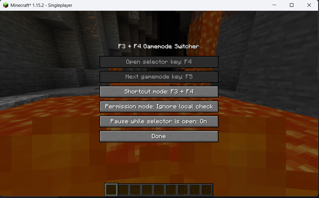 Mod configuration screen