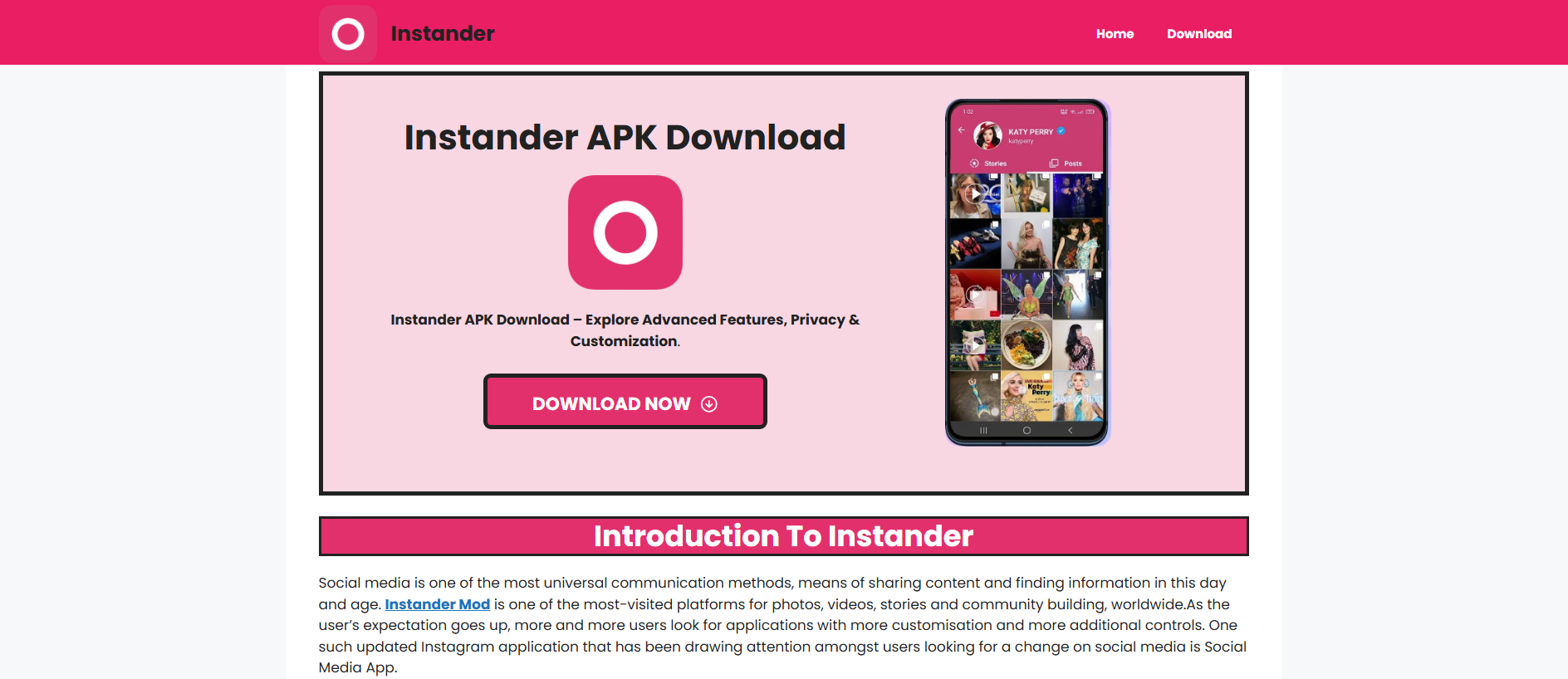 Stored capture of instanderapk.in