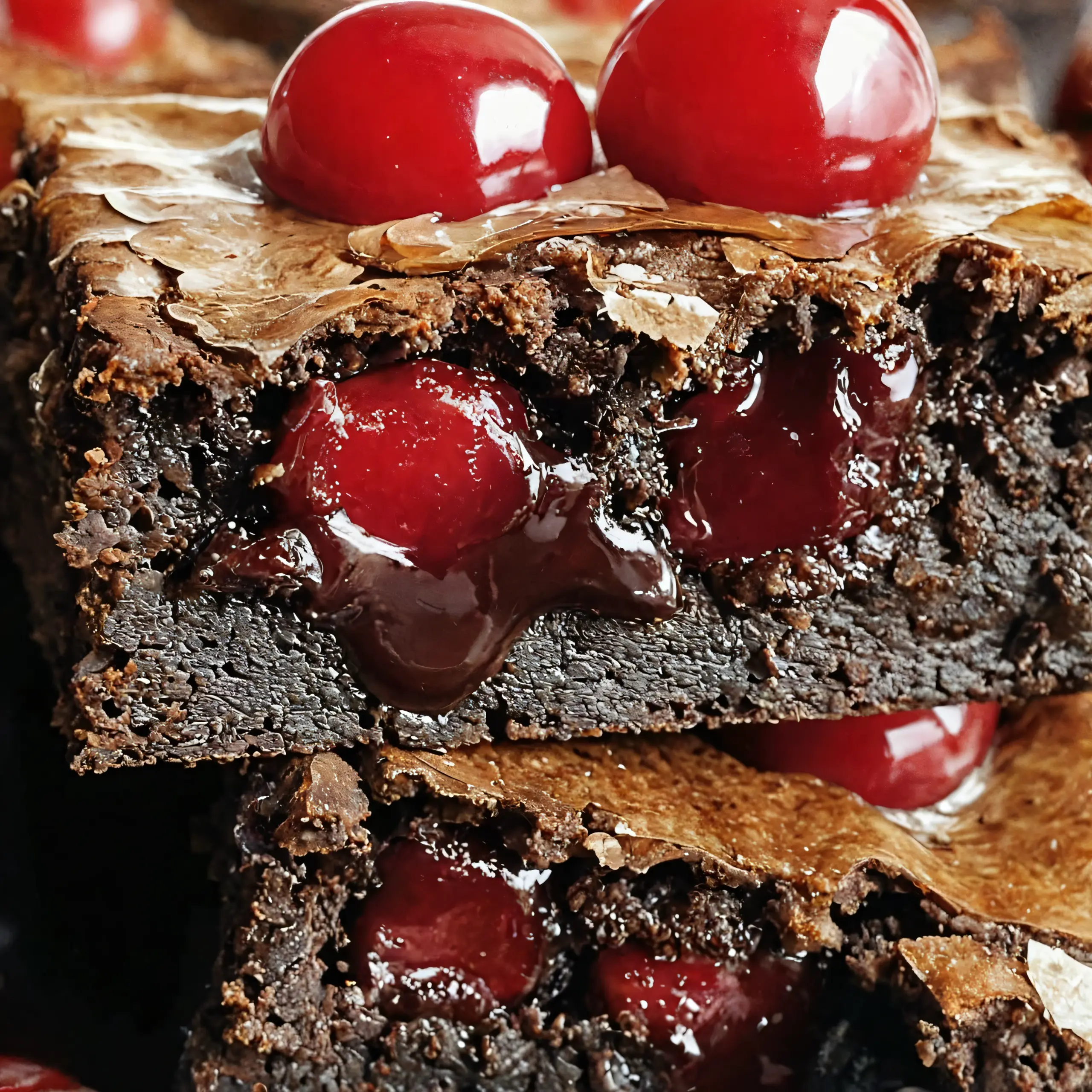 Unwiderstehliche fudgy Kirschen-Brownie-Ganache