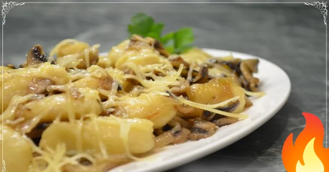 Постер Картофельные ньокки с грибами