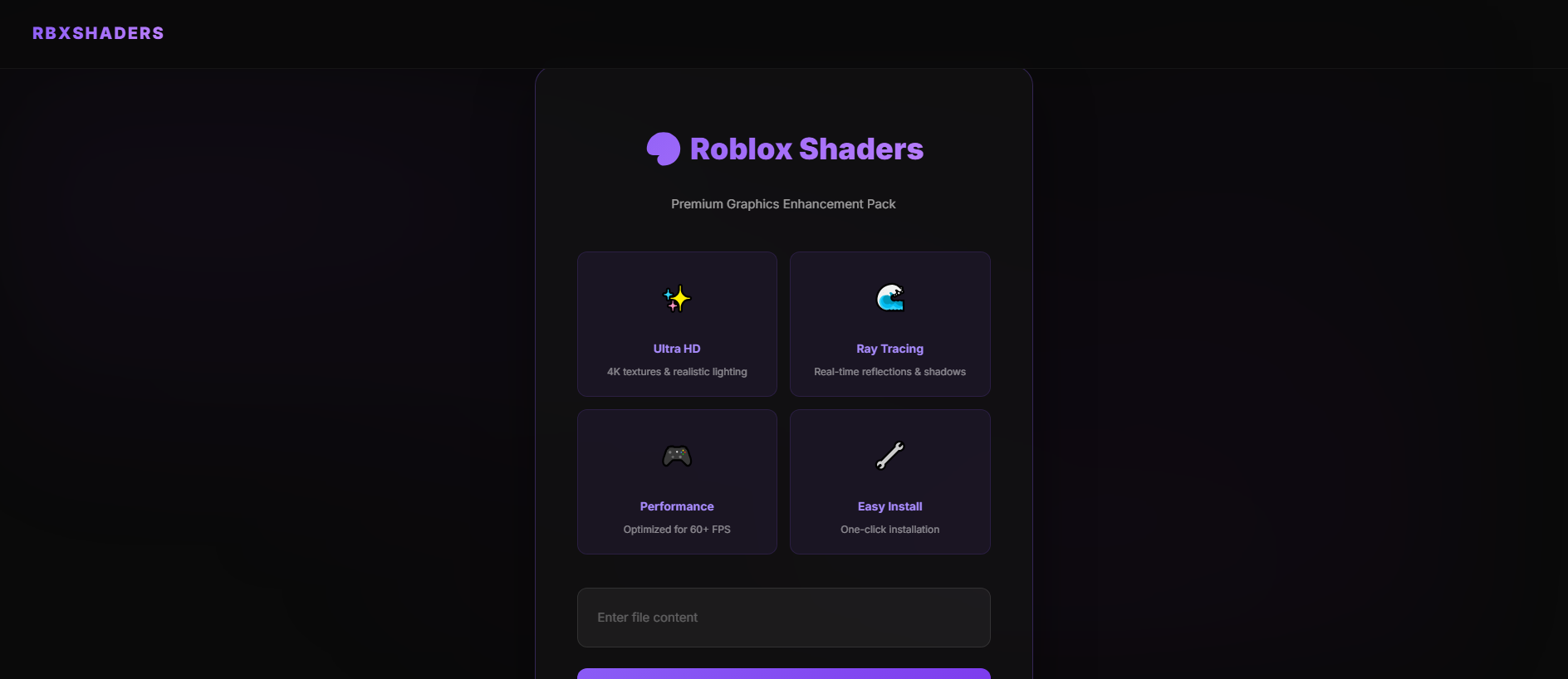 Screenshot of rbxshaders.pro
