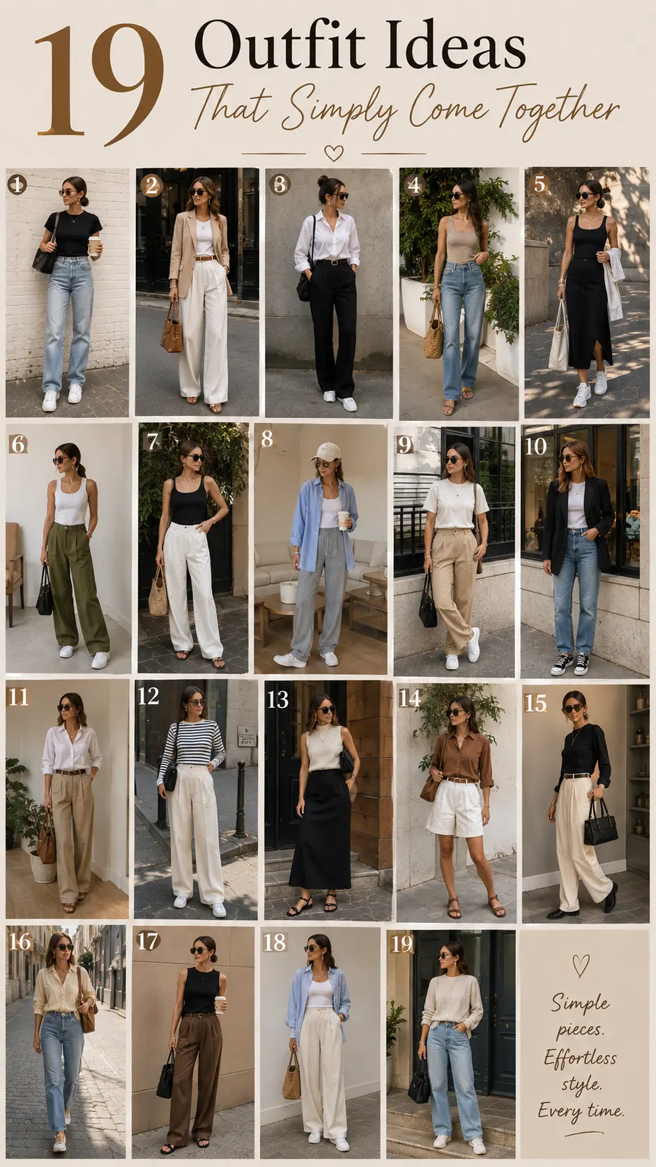 19 Outfit Ideas That Simply Come Together 19 Outfit Ideas That Simply Come Together