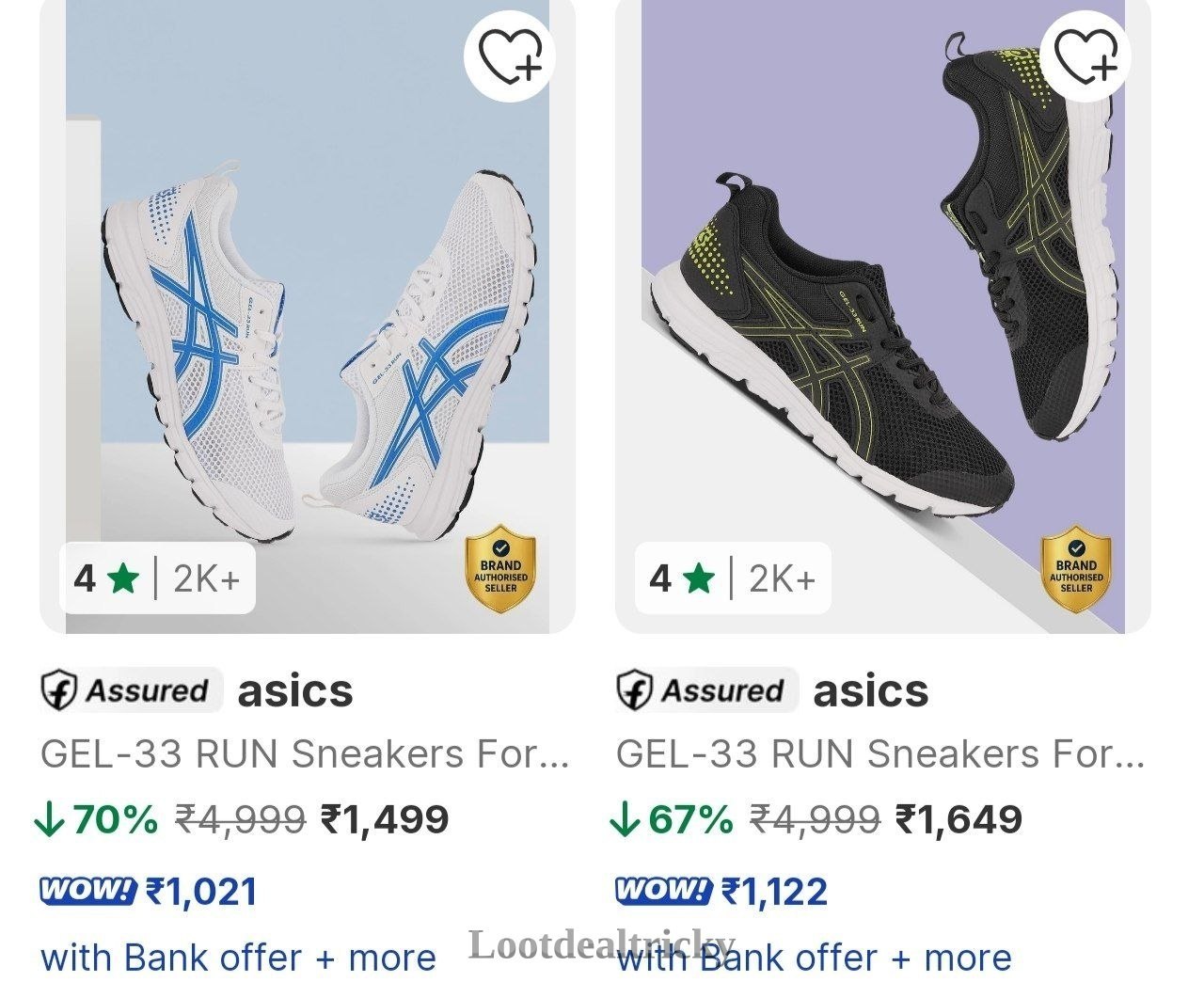 Asics Shoes Loot – Best Deal Online