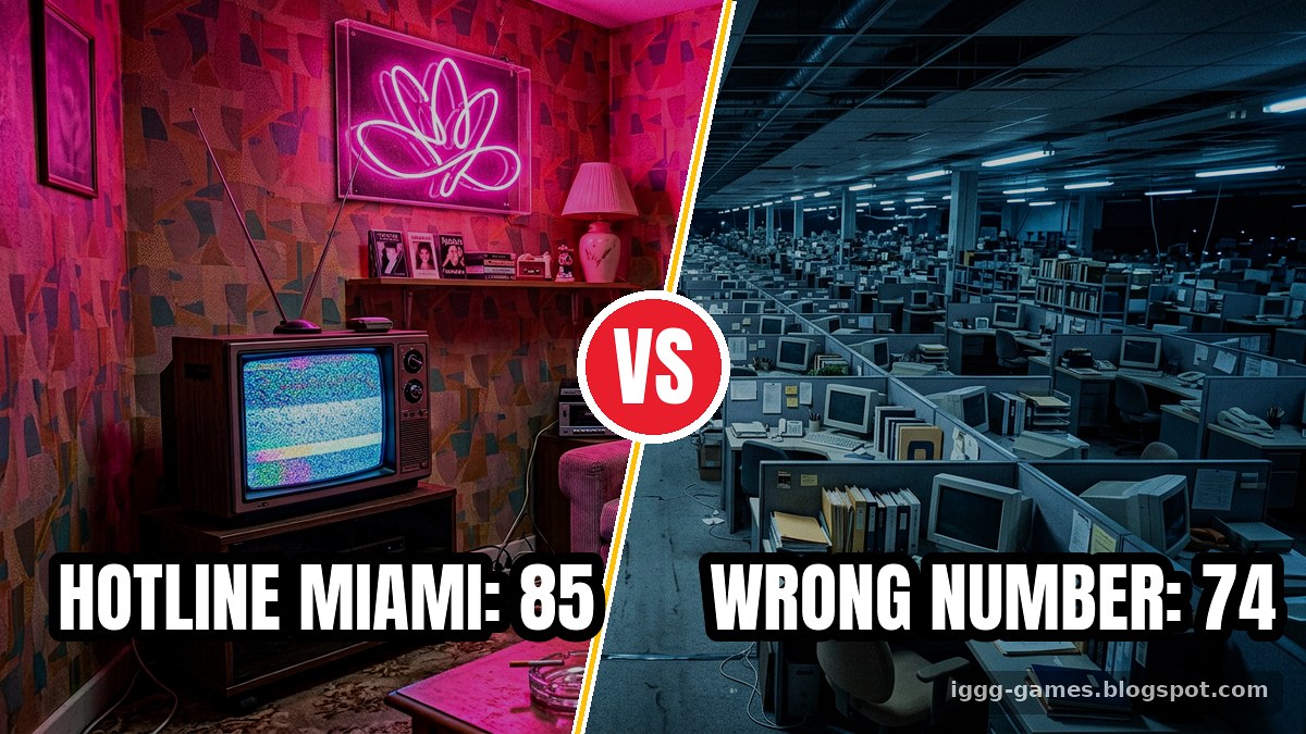 Hotline Miami scored 85 while its sequel Wrong Number scored 74