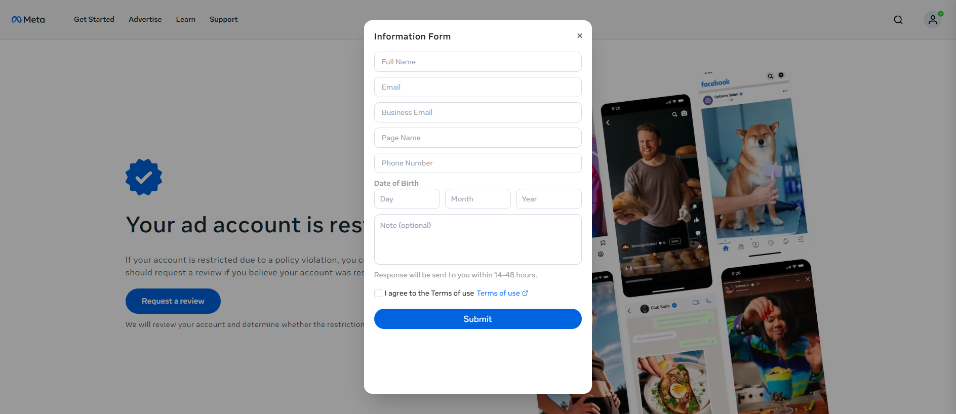 Forensic screenshot of [REDACTED] showing the phishing page layout