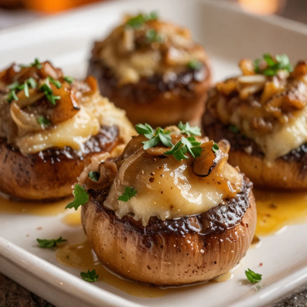 French Onion Soup-Stuffed Mushrooms