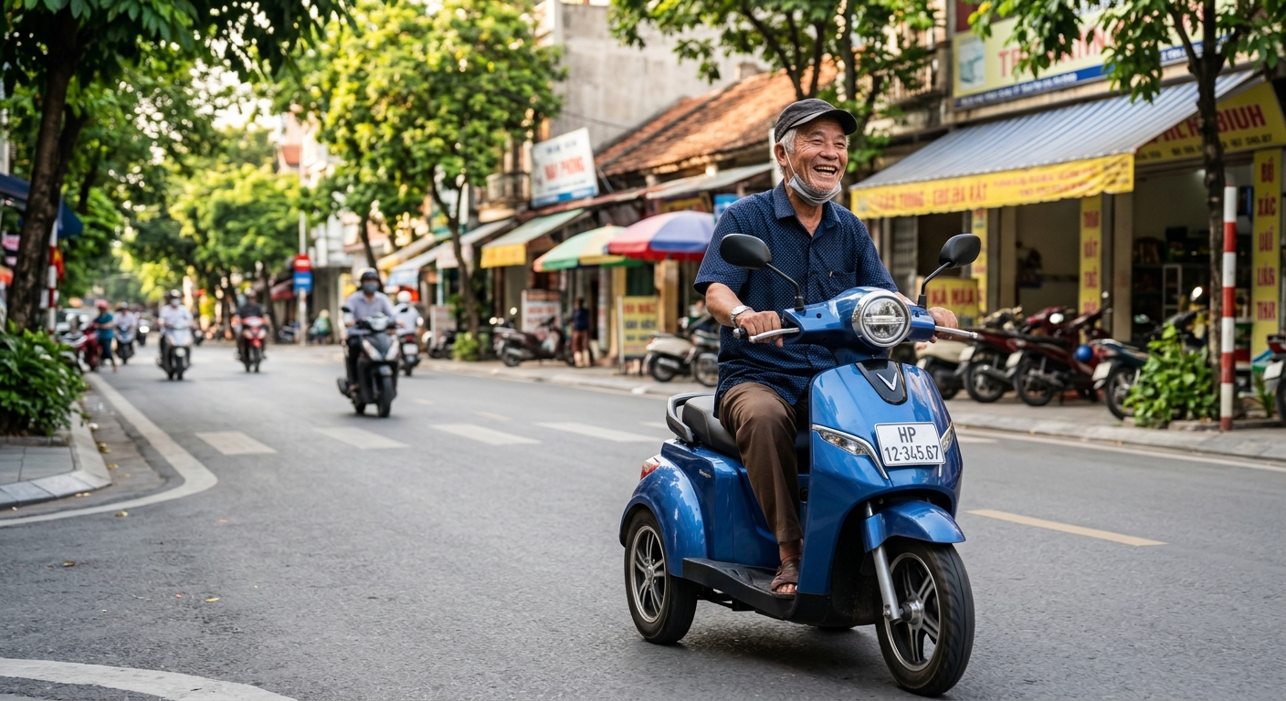xe điện 3 bánh hải phòng - hình minh họa
