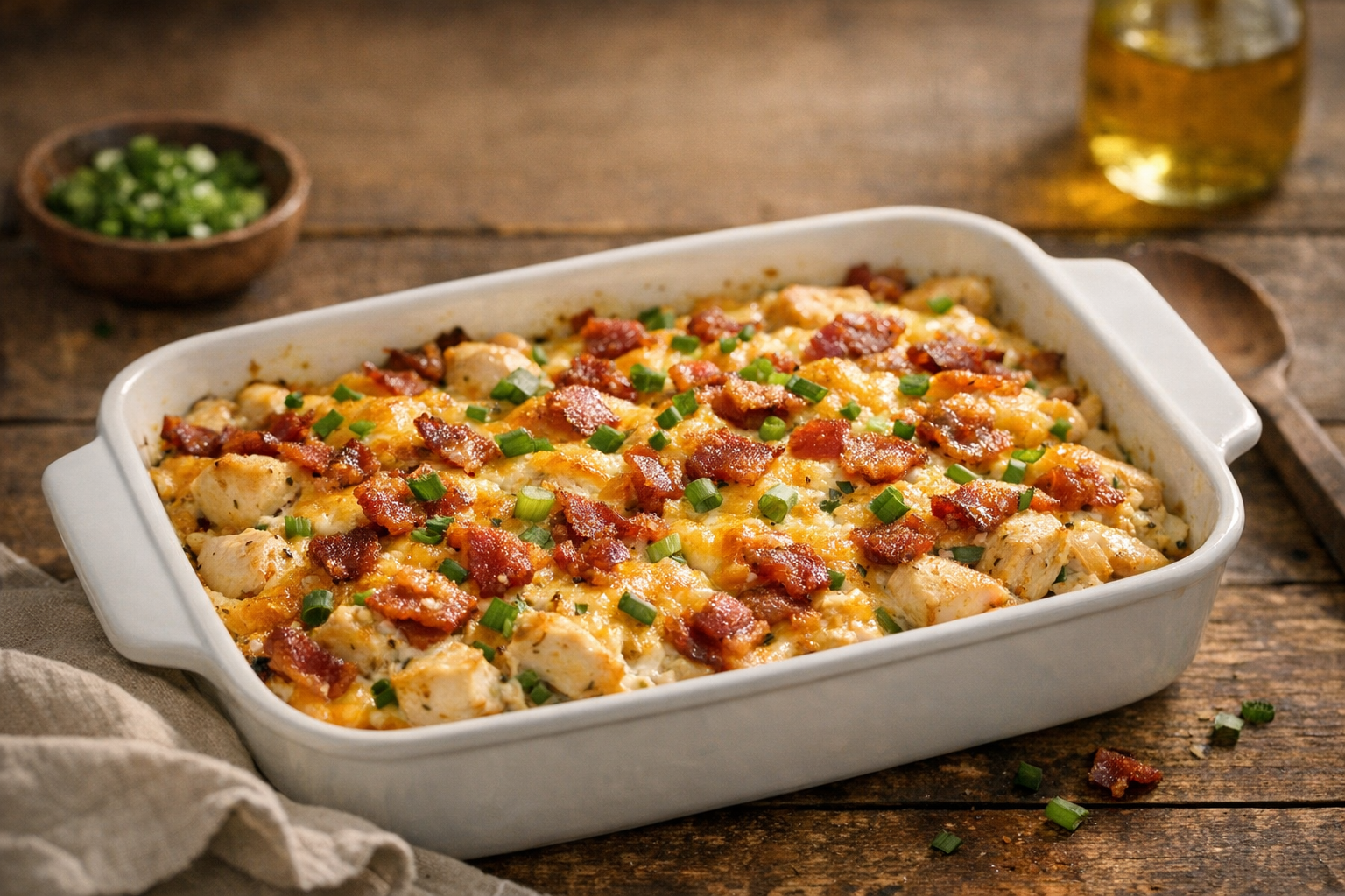 Easy Chicken Bacon Ranch Bake (Creamy Weeknight Dinner) Pinterest image