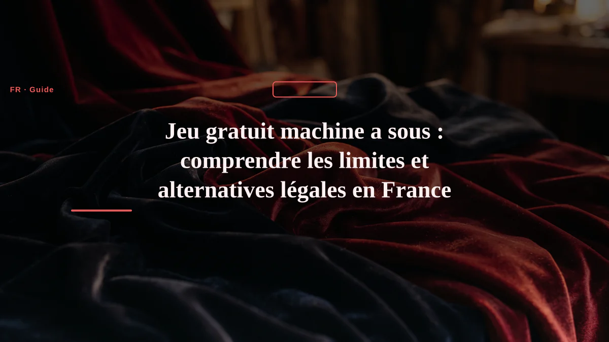 Jeu gratuit machine a sous : comprendre les limites et alternatives légales en France