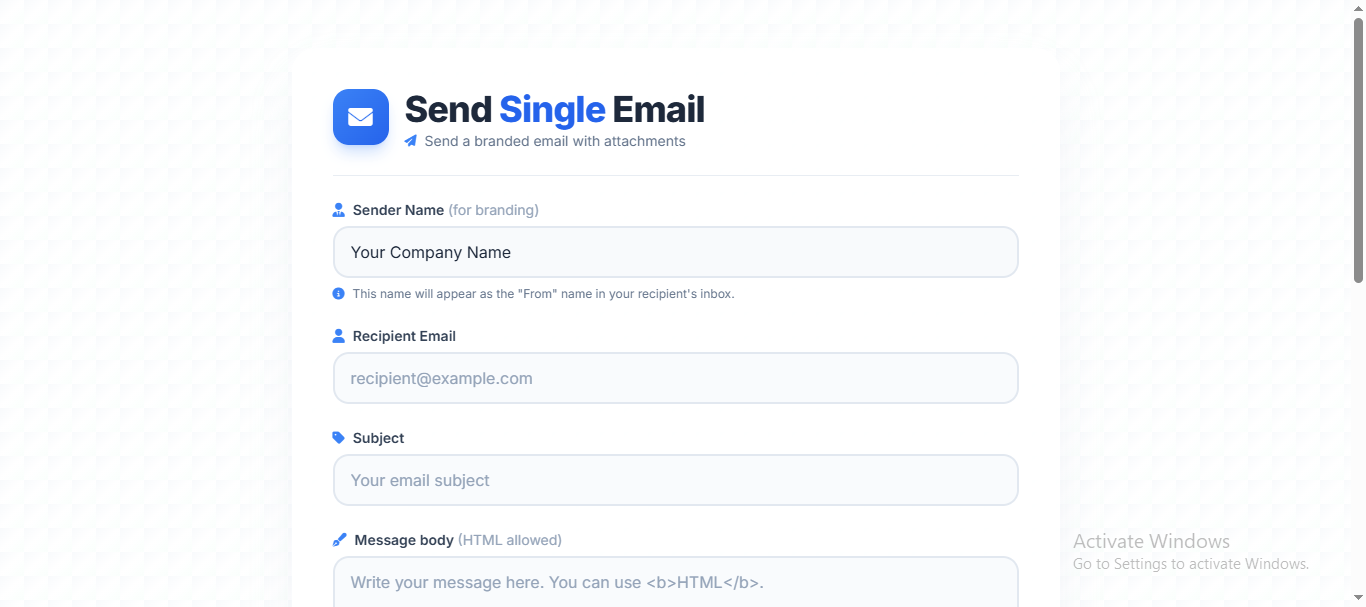 Single Email Sender