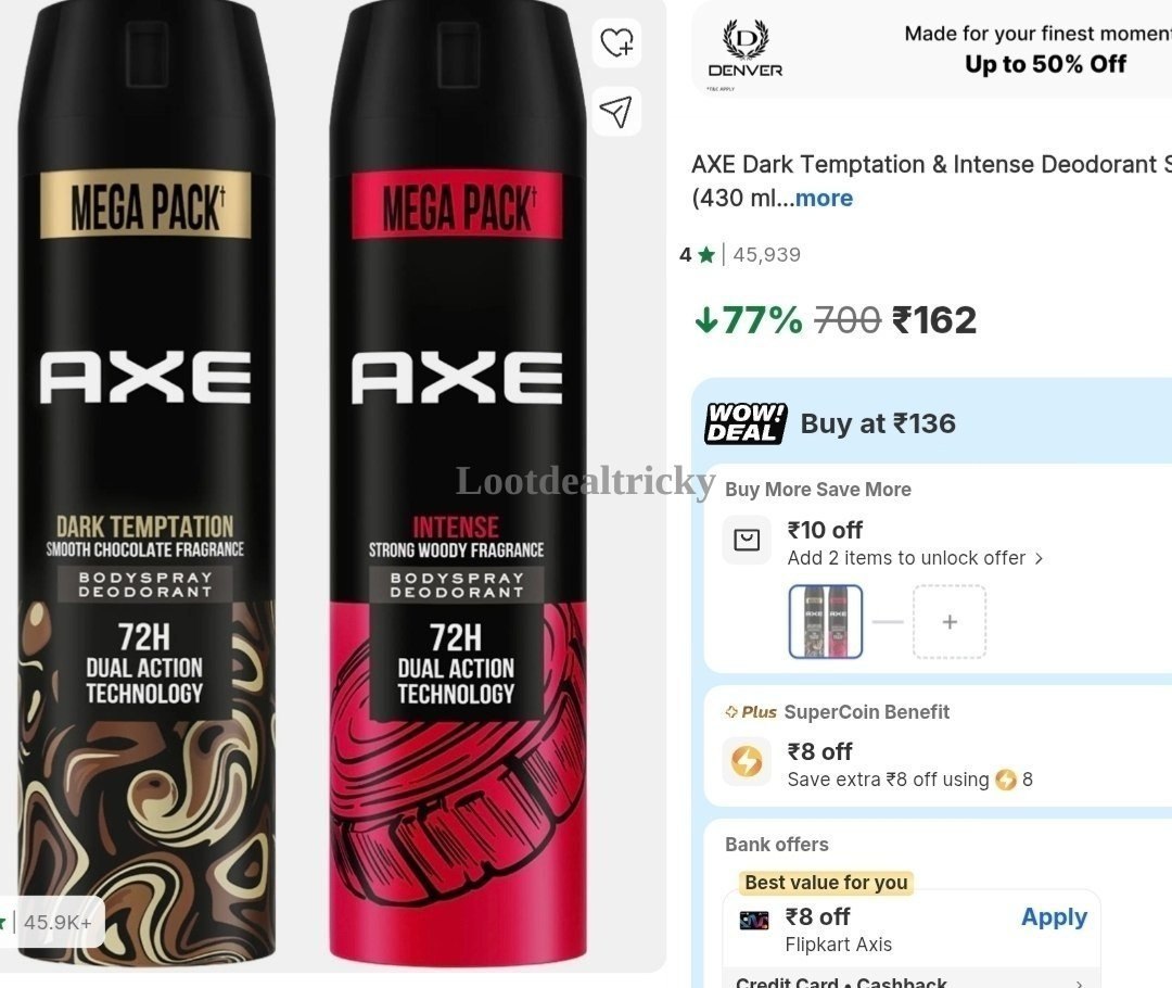 Axe Deo Pack – Just ₹154 | Loot Deal Axe Deo Pack – Just ₹154 | Loot Deal